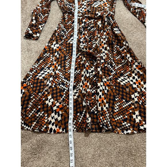Equipment Relle Silk Shirtdress 2 Luxury Houndstooth Academia Modest Business - Picture 16 of 16